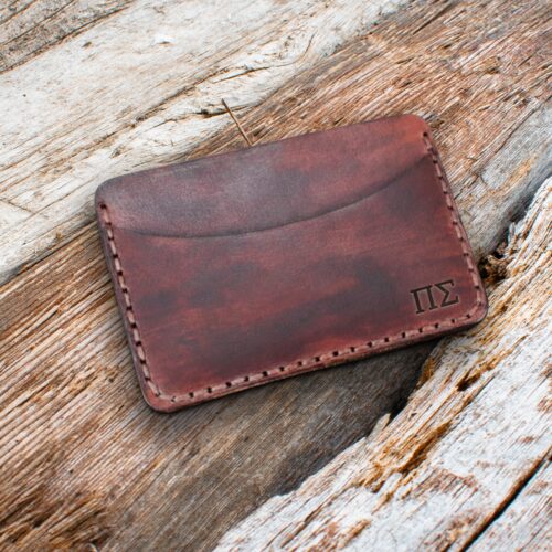 Πορτοφόλι Δερμάτινο Χειροποίητο για Κάρτες και Χαρτονομίσματα Mahogany