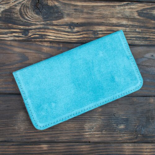 Καπνοθήκη Δερμάτινη Σουέτ Φάκελος Τυρκουάζ Ανοιχτό