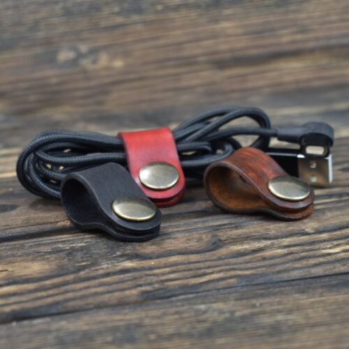 Χειροποίητα Δερμάτινα Δεματικά Καλωδίων (Σετ 3 Τεμαχίων)