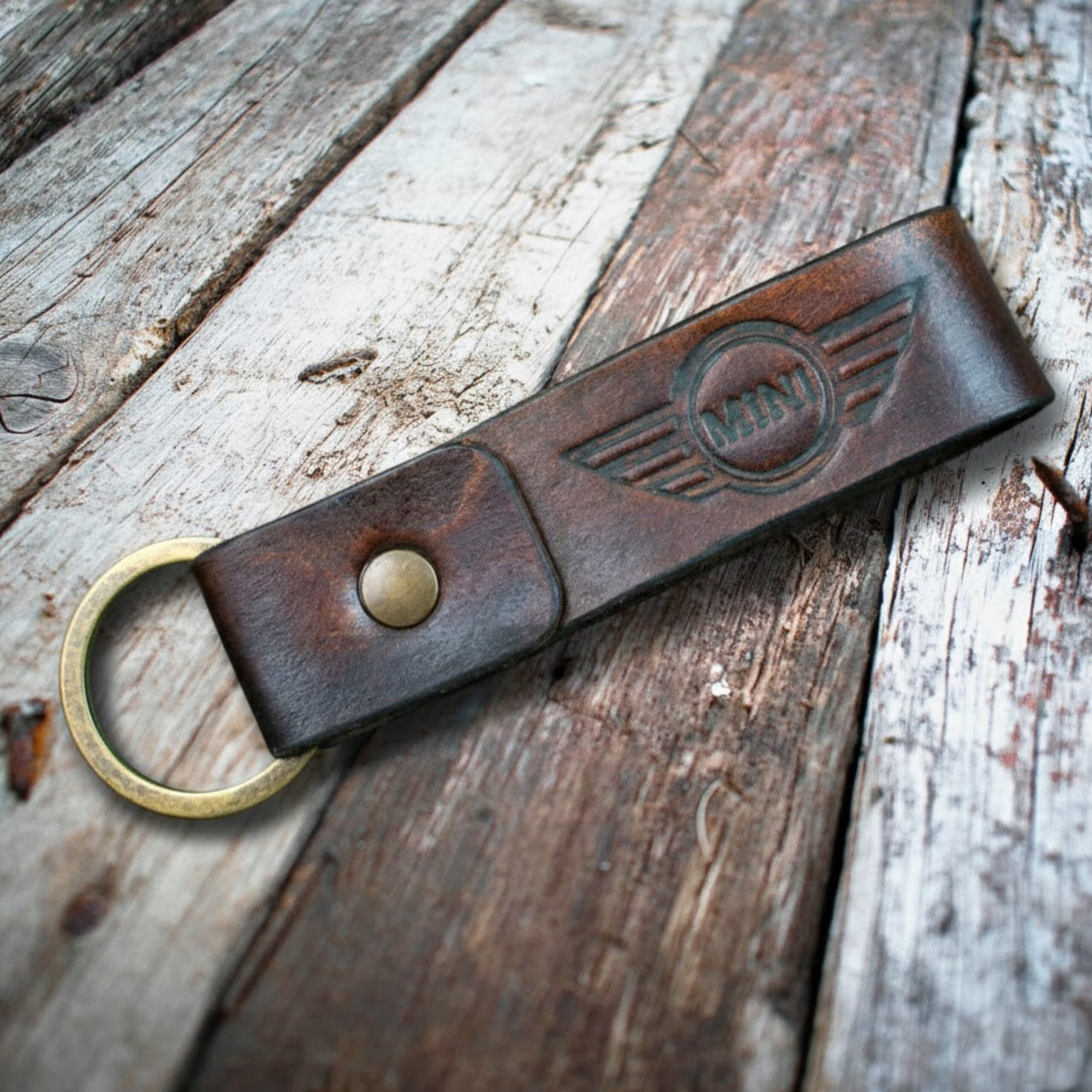 Δερμάτινο Μπρελόκ Mini Cooper